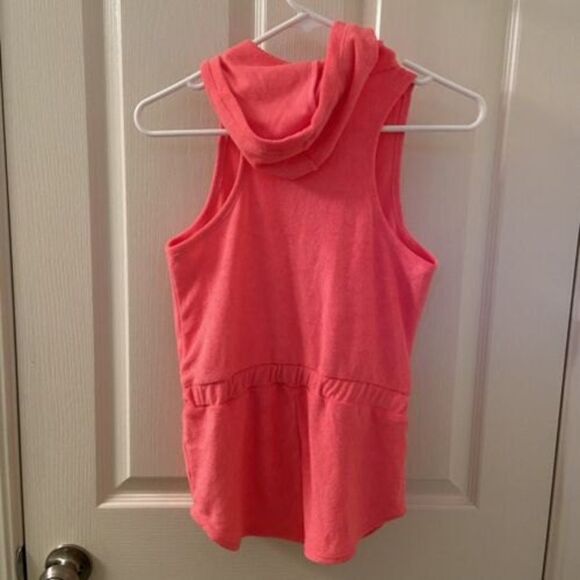 Miken Mermaids Terry Hoodie Romper Cover Up Neon Pink Tassels Girls Size Medium - Picture 8 of 10